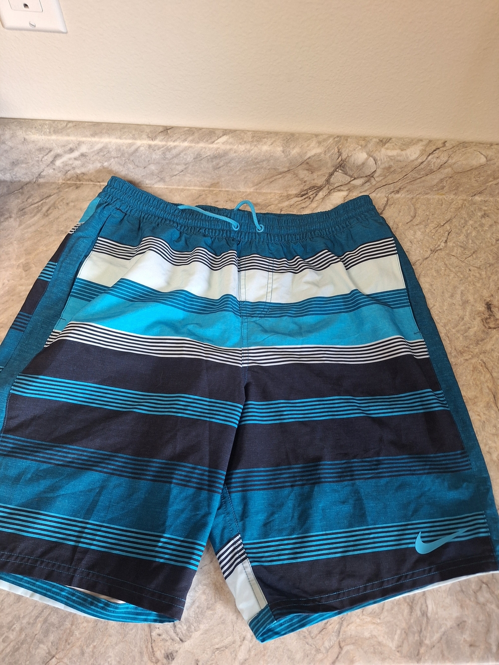 Nike Blue Striped Swim/Board Shorts